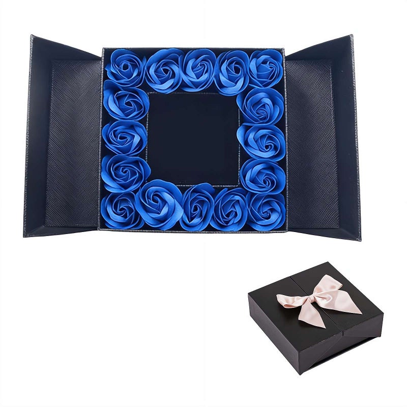 Rose Ring Necklaces Bracelets Box Jewelry Gifts Box,Eternal Roses Gift Boxes,Valentine's Day Christmas Thanksgiving Birthday Romantic for Her Women Wife Mom Girlfriend - Image 1